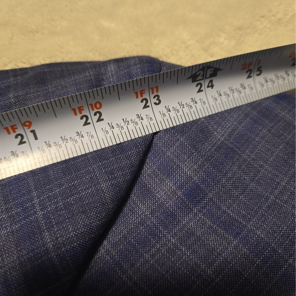 Emporio Armani G-Line Blazer Jacket Blue Plaid Wool Silk Mens 58R Sportcoat - Picture 10 of 14